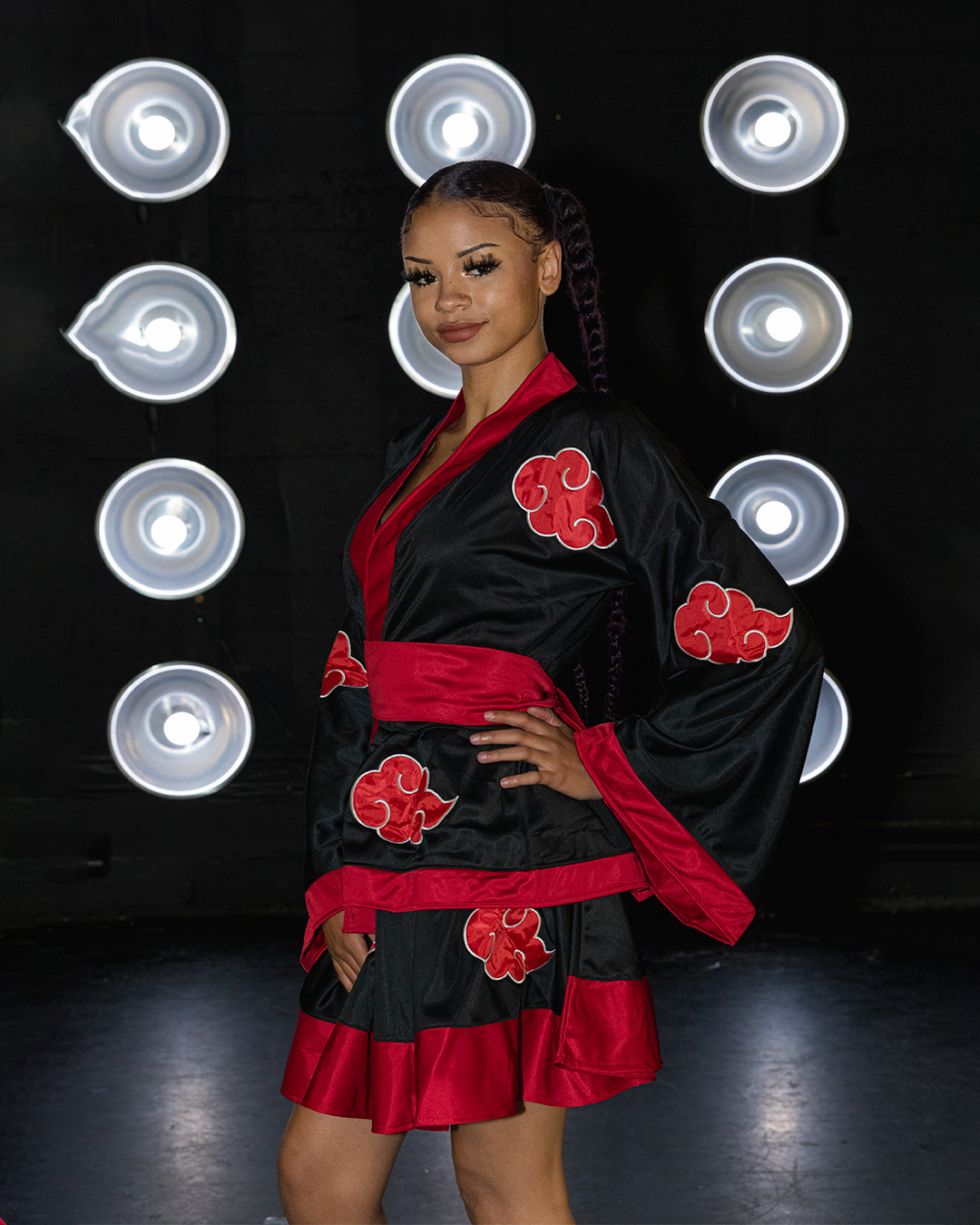 Yukata Dress Cosplay Red Cloud Ninja