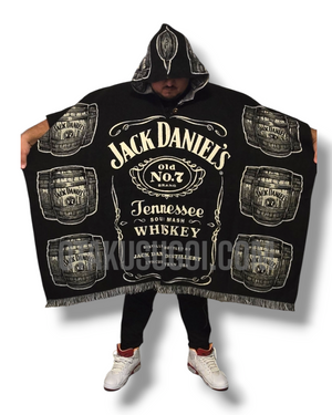 Jackied Whiskey Anime-Inspired Fleece Poncho | Cozy Oversize Cloak